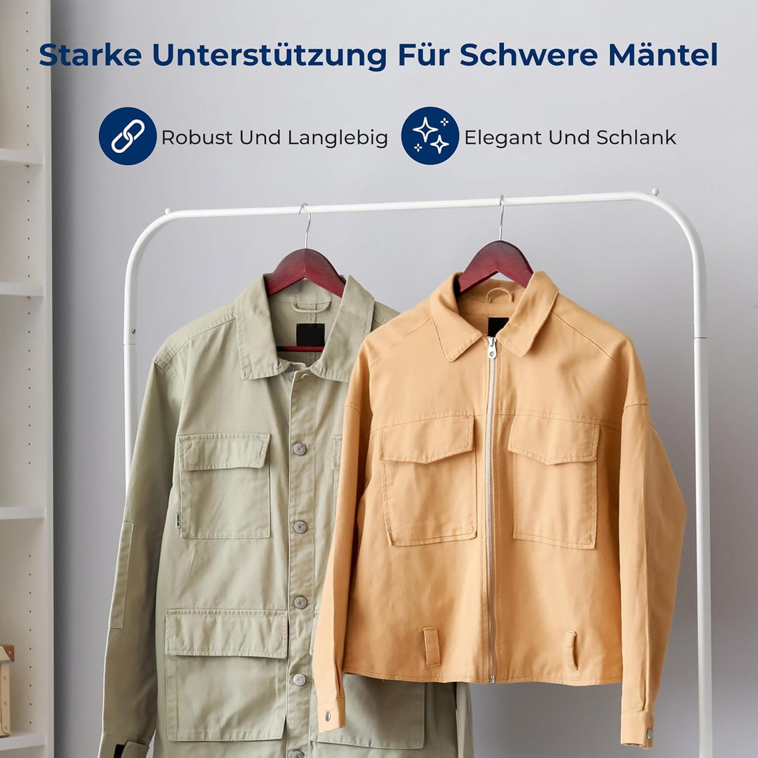 SereneLife Platzsparende Kleiderbügel Holz, Bügel für die Garderobe Holz, rutschfest und Stabil bis
