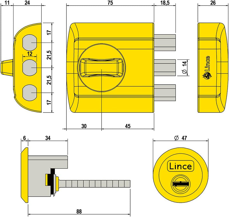 Lince 4930HC Schloss, verchromt