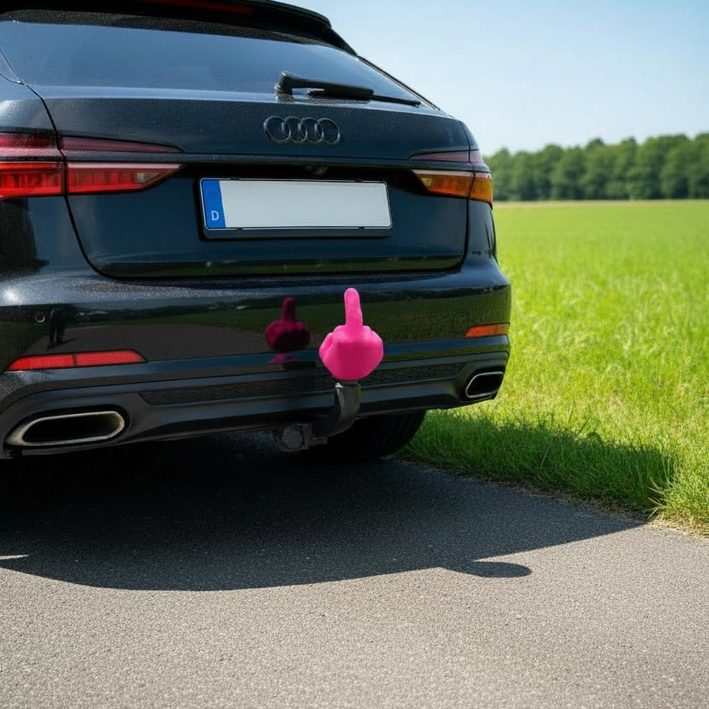 Kugelschutzkappe für Anhängerkupplungen - Hand - Mittelfinger - Abdeckkappe für Kupplungen - AHK Kap