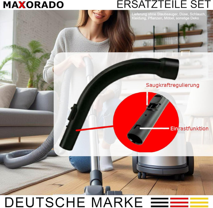 Teleskoprohr mit Einrastfunktion + Handgriff Griff für Miele S8340 S8330 8370 S2131 9442601 S2 S4 S5
