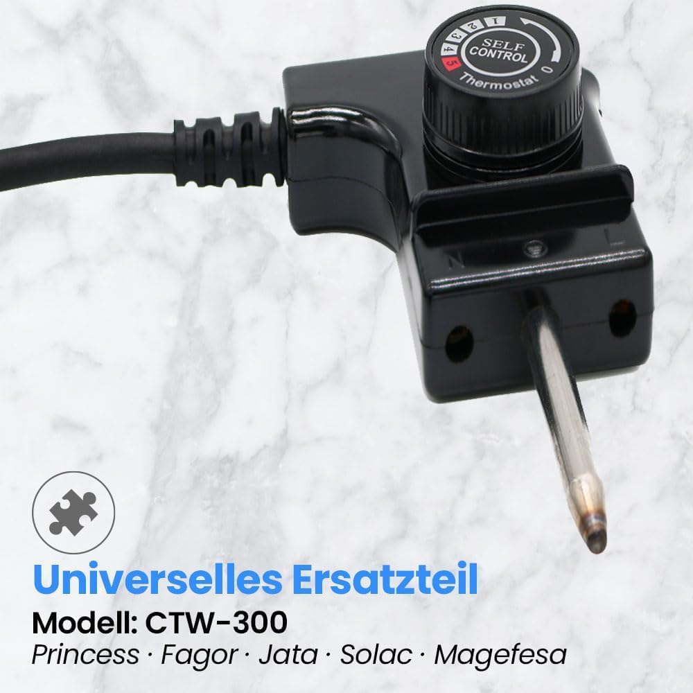 Anakel Home Kabel für elektropfanne Grillplatte, Thermostat für Princess, Kabel mit Thermostat für F