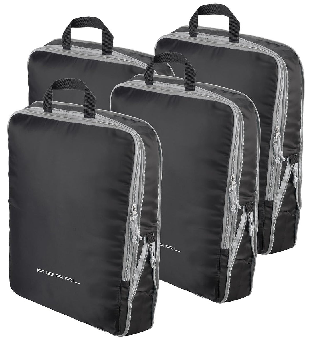 PEARL Packtaschen für Koffer: 4er-Set Kompressions-Packtasche für Handgepäck, Grösse XL, 45x37x8 cm