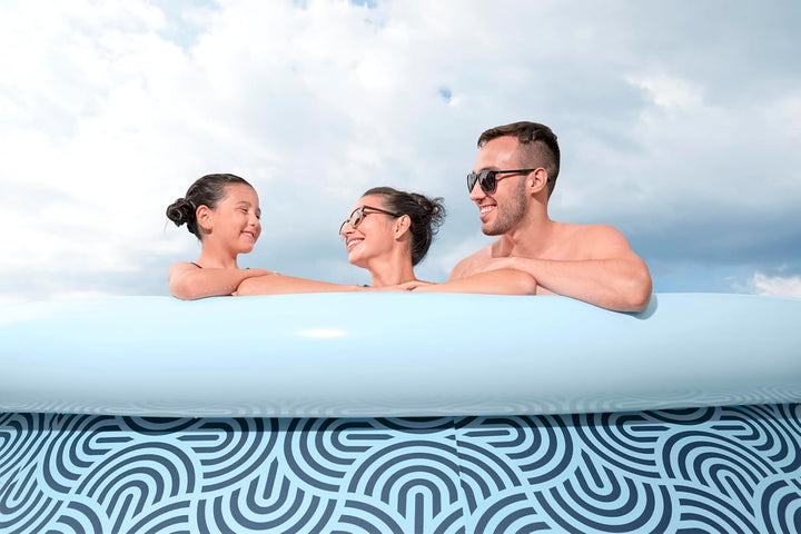 Bestway Fast Set Aufstellpool-Set mit Filterpumpe, Ø 457 x 84 cm, 9.677 Liter, TriTech-Material, Gra