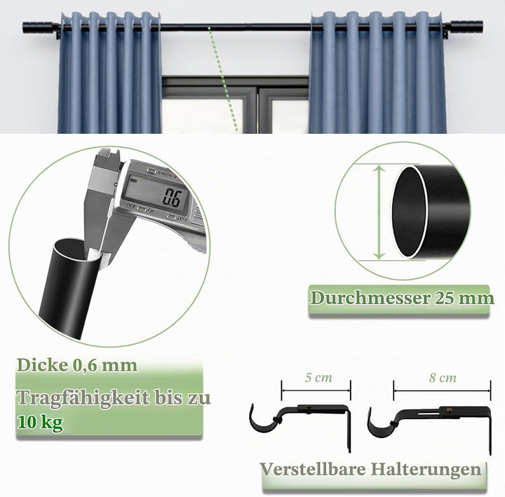 Gardinenstange Weiss Vorhangstange Deckenmontage Gardinenstange Ausziehbar Vorhangstangen für Wohnzi