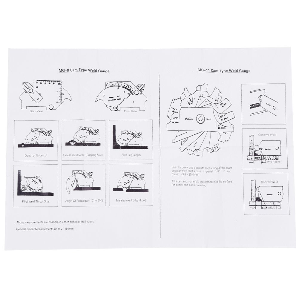 Inch 0026 Metrisch Brücken Nockenmesser Gage Test Ulnar Schweissen Inspektions Nocken Typ Messgerät