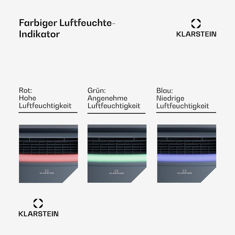 Klarstein Luftentfeuchter Elektrisch bis 45m2, Smart Luftentfeuchter für Wohnung, Bad & Keller, Luft