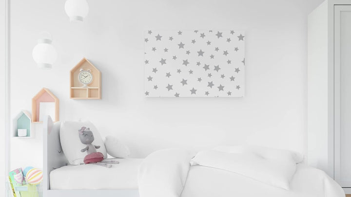 ALLboards Metallische Magnettafel GRAUE STERNE 60x40cm MetalBoards Memoboard für jede Art von Magnet