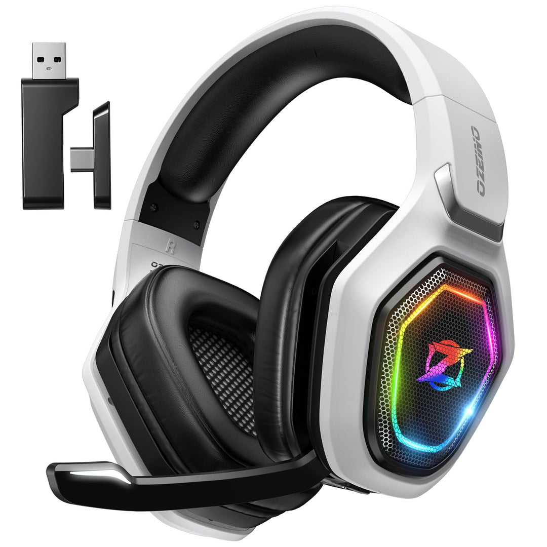 Ozeino OW810 Gaming Headset, Type-C & USB Schnittstelle 2.4GHz Wireless Headset mit, Bluetooth Heads