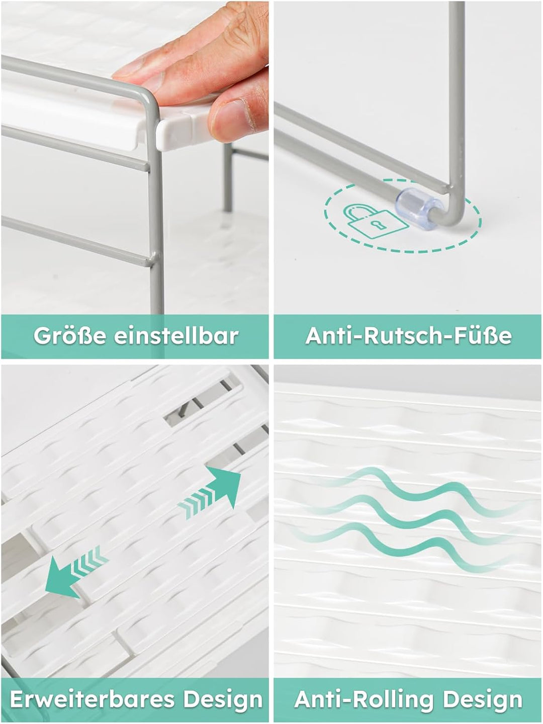 JUPELI Flaschen Organizer verstellbar – Flaschenhalter & Flaschenregal für Wasserflaschen, Thermosfl