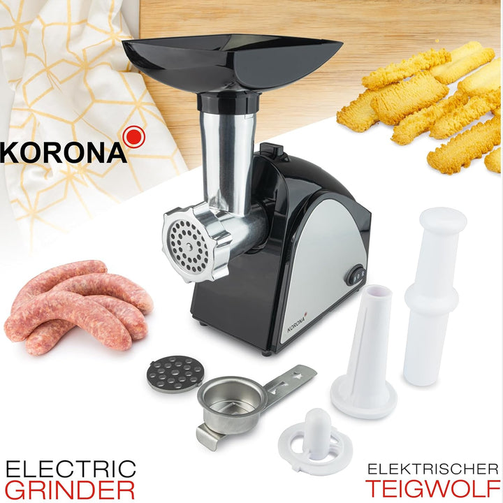 Korona 25200 Edelstahl Fleischwolf für herzhafte und süsse Speisen | Inklusive Gebäck-, Kebbe- und