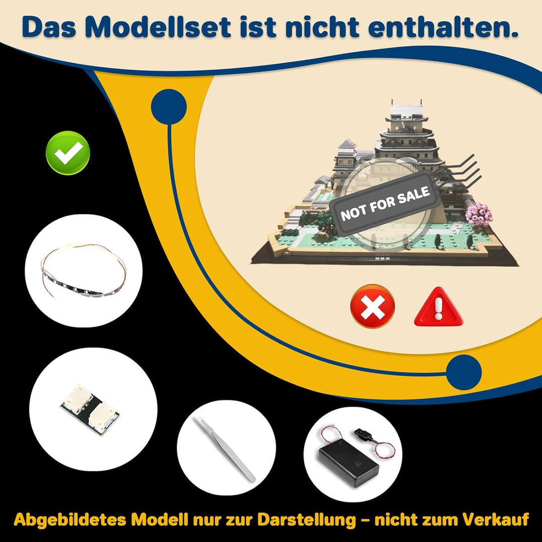 LocoLee Led Licht Set Kompatibel mit Lego Burg Himeji, Led Beleuchtungs Set Compatible with Lego 210