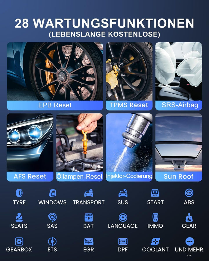 OBD2 Diagnosegerät, MUCAR VO6 Diagnosegerät Auto, Für Alle Fahrzeuge Mit & Alle Systemdiagnosen Und
