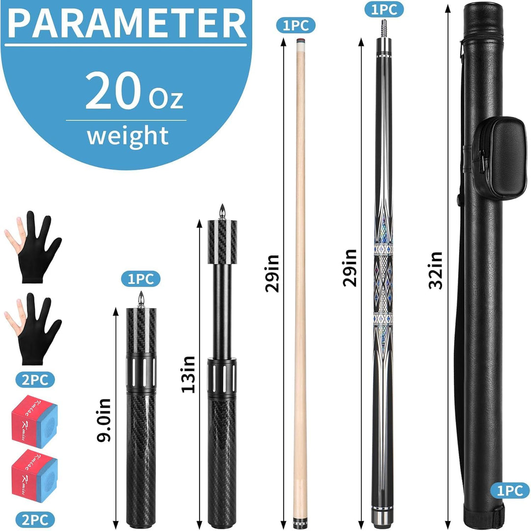 Kmise Professioneller Pool-Queue-Stick – 19 20 21 oz Queue-Sticks aus kanadischem Ahorn, Schaft mit
