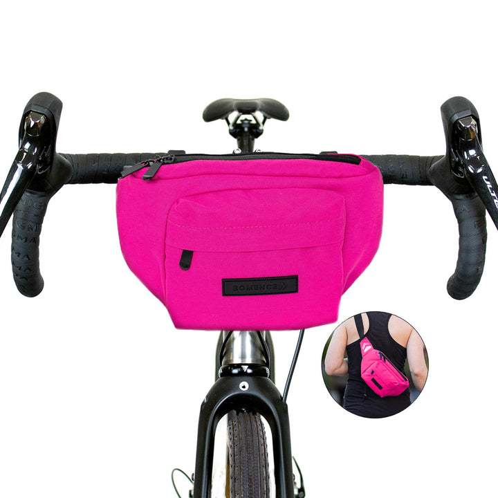 Bomence kleine Fahrrad Lenkertasche Hüfttasche 2-in-1, Gürteltasche, nachhaltige Bauchtasche aus rec