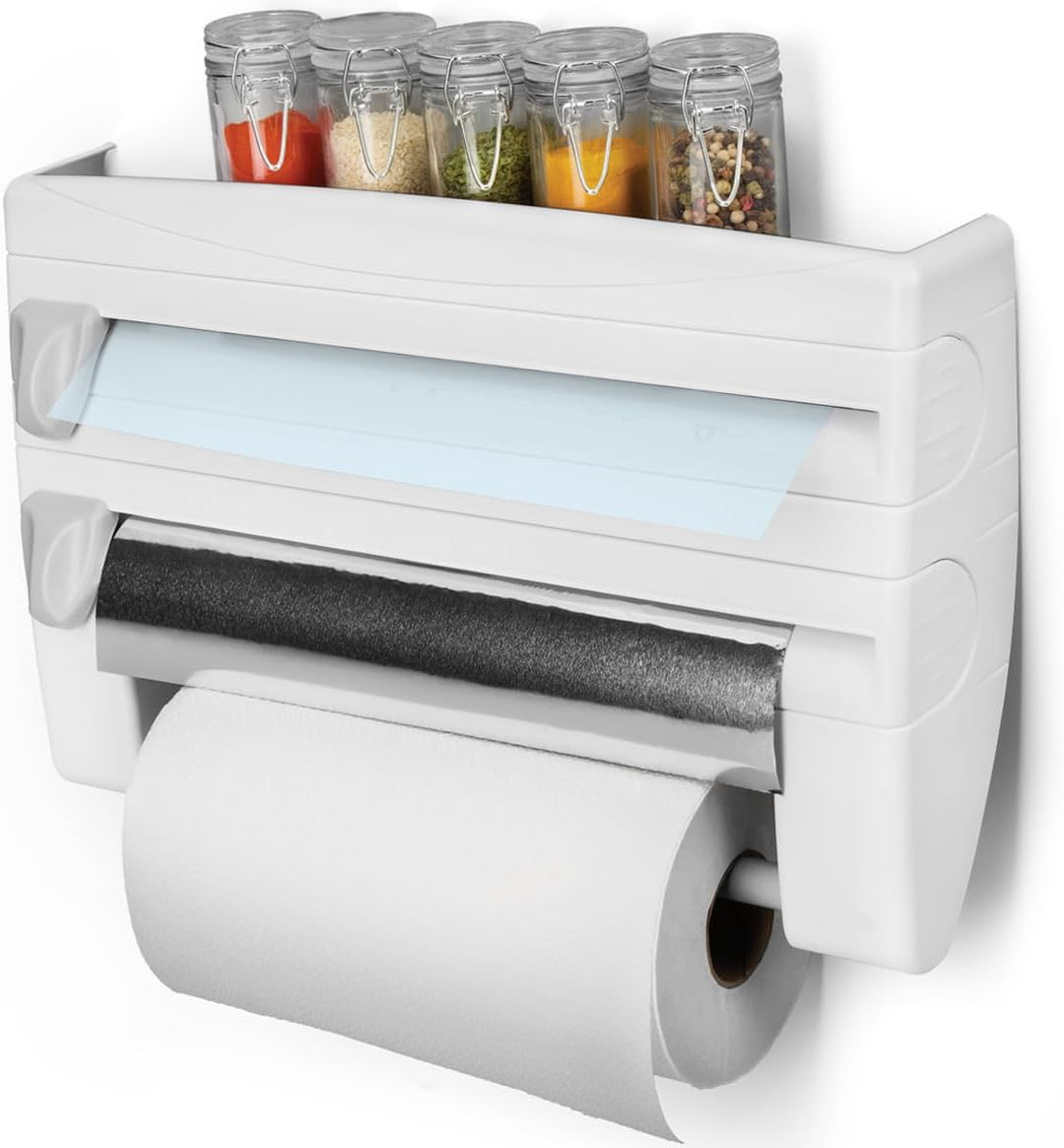 Metaltex 254410 Roll-n-Roll 4-in-1 Küchenrollenhalter, Weiss , 39 x 10 x 25 cm.