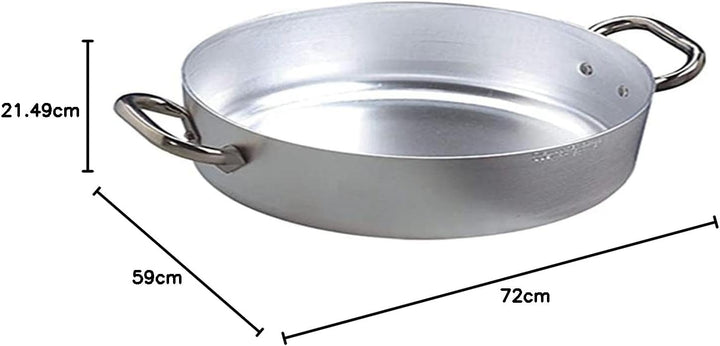 Pentole Agnelli ALMA10660 Professionelle Aluminiumpfannen 3 mm, niedriger Auflauf mit 2 Griffen, 60