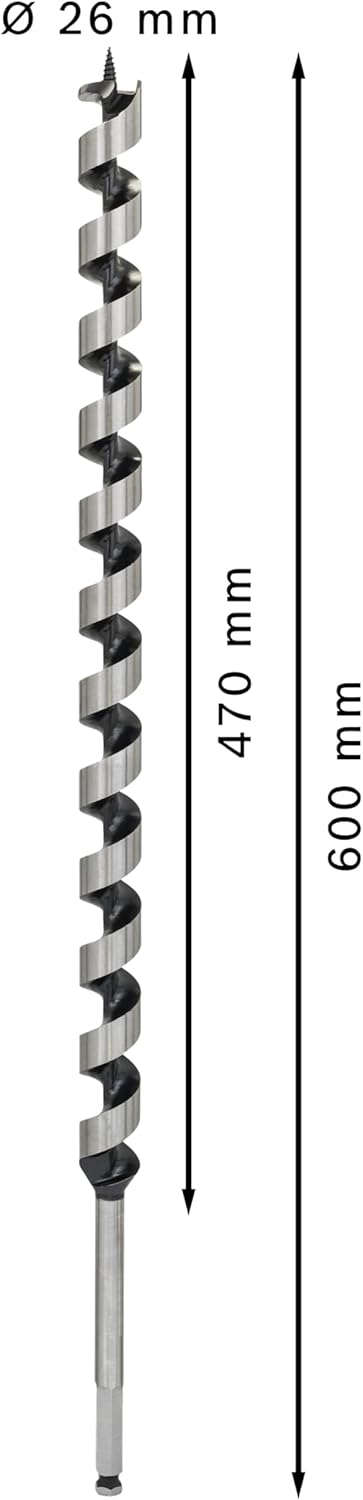 Bosch Professional Holzschlangenbohrer mit 1/4"-Sechskantschaft (Ø 26 mm) Durchmesser: 26/Gesamtläng