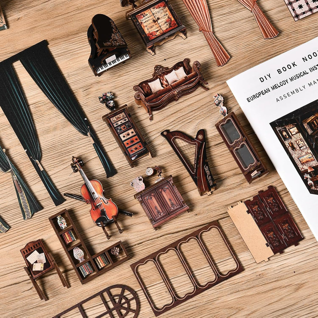 Book Nook Kit für Erwachsene - CRIOLPO DIY Miniatur Haus Holzpuzzle 3D Puppenhaus - Buchstütze für B