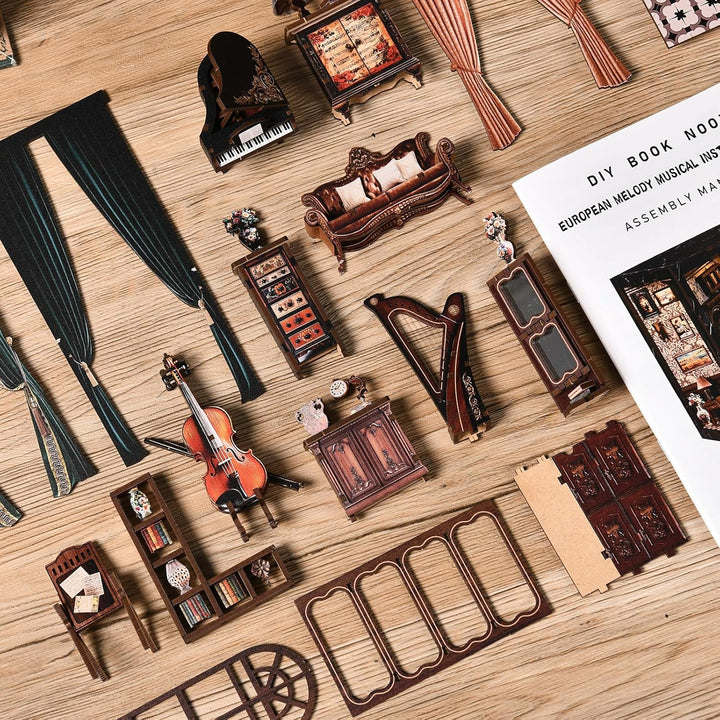 Book Nook Kit für Erwachsene - CRIOLPO DIY Miniatur Haus Holzpuzzle 3D Puppenhaus - Buchstütze für B