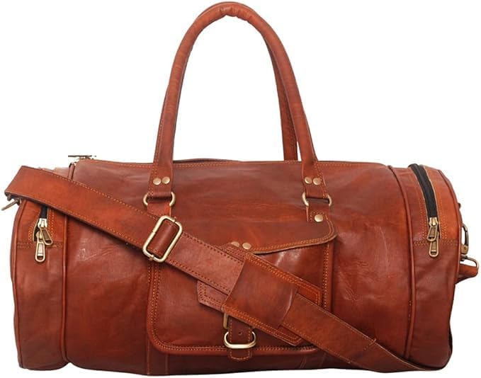 Harvey Echtes Leder Holdall Duffel Gym Weekender Gepäck Reise Schulter Vintage Tasche Unisex Braun B
