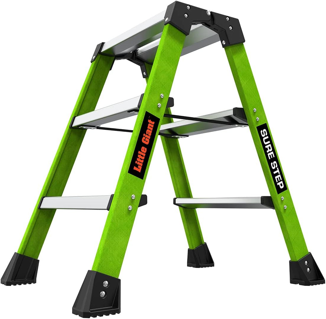 Little Giant Ladders, Sure Step, 3-stufig, doppelseitiger Tritthocker, Fiberglas, (11953), Typ 1AA,