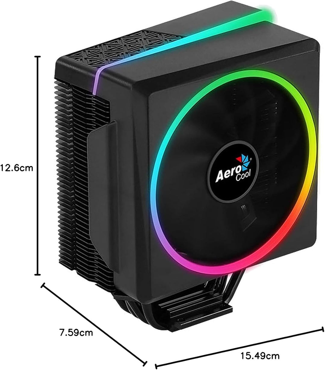 Aerocool Cylon 4 ARGB CPU Cooler, 1 x 120mm PWM Fan, ASUS Aura Sync, Mystic Light Sync, Gigabyte RGB