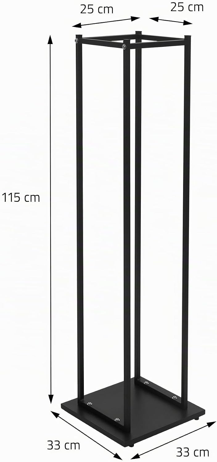 ML-Design Kaminholzregal 33x115x33 cm rechteckig, Schwarz, Metall, Innen/Aussen, Brennholzregal Holz