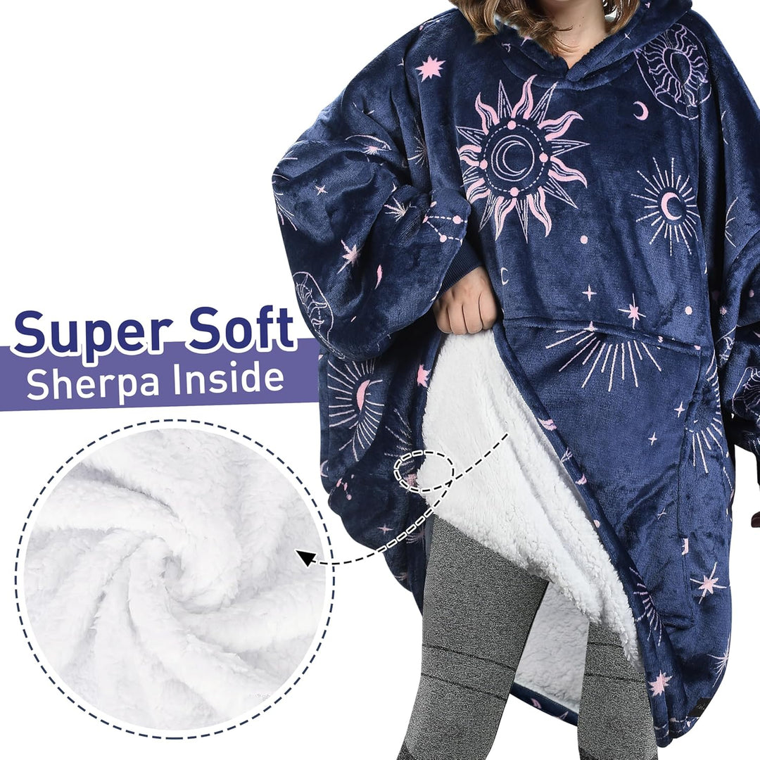 Catalonia Classy Oversized Sherpa Hoodie Decke, grosses Kapuzen-Sweatshirt für Frauen, weiche gemütl