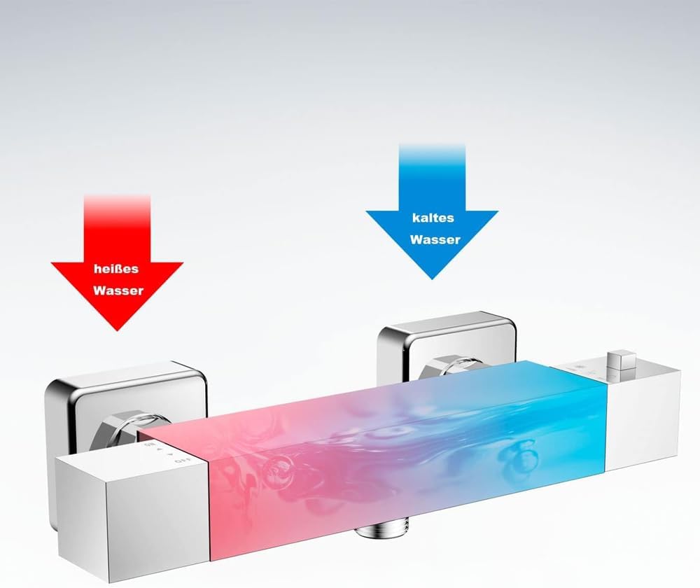 KOMIRO Duscharmatur mit Thermostat, Mischbatterie Dusche, Duschthermostat Duscharmatur mit 38℃ Siche