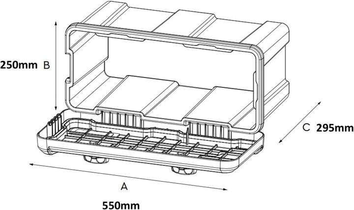 Deichselbox Blackit 2-550x250x295mm Anhängerbox Werkzeugkasten Anhänger Staukiste Werkzeugkiste Box