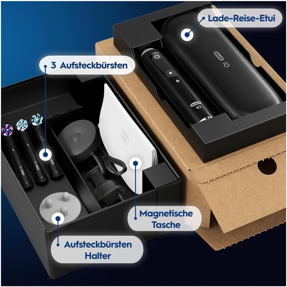 Oral-B iO Series 9 Plus Edition Elektrische Zahnbürste/Electric Toothbrush, PLUS 3 Aufsteckbürsten,