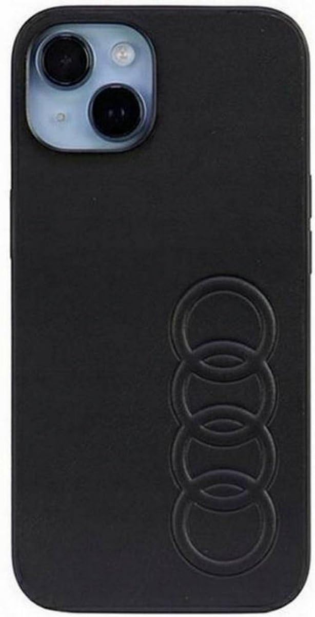 Audi Synthetic Leather Hülle für iPhone 14 6.1" Schwarz Hard AU-TPUPCIP14-TT/D1-BK