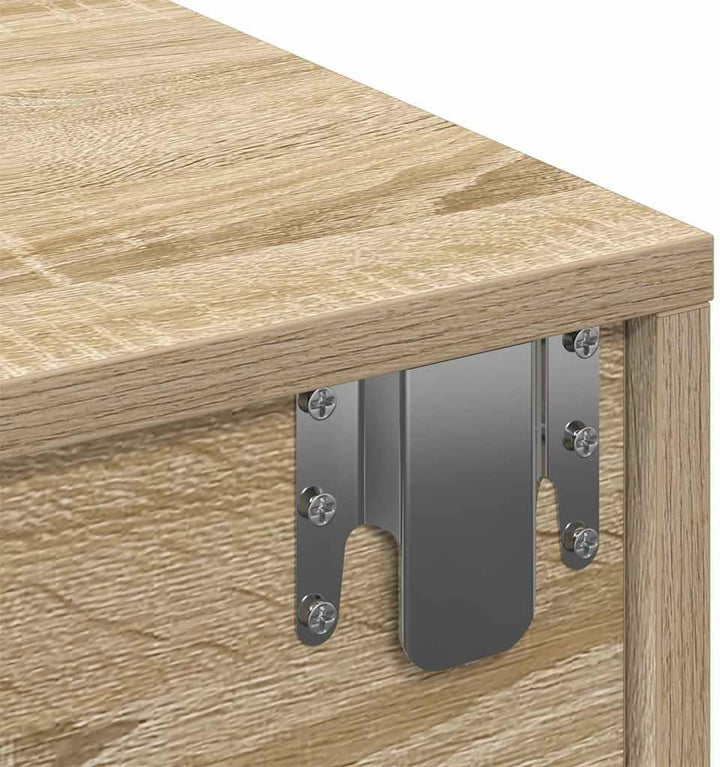 vidaXL Wandregal Mit Schubladen Sonoma-Eiche 100x36x19cm Holzwerkstoff, Wandschrank, Schweberegal, W