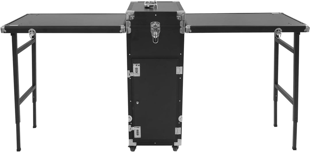 Kosmetikkoffer Trolley Faltbar Erweiterbar 2-Tisch&4-Schublade mit Teleskopgriff Zahlenschloss Schmi