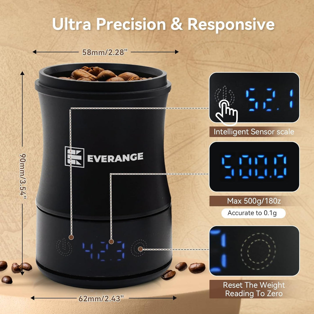 Subscale Digitales Dosierbecher mit LED-Display – Schickes & Präzises Kaffeebohnen-Gewichtsmessgerät