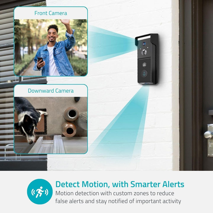 Nedis WIFICDP31BK – WLAN Video Türklingel – Dual Lens – 4 MP 1080p – 115° Weitwinkel – Farbige Nacht
