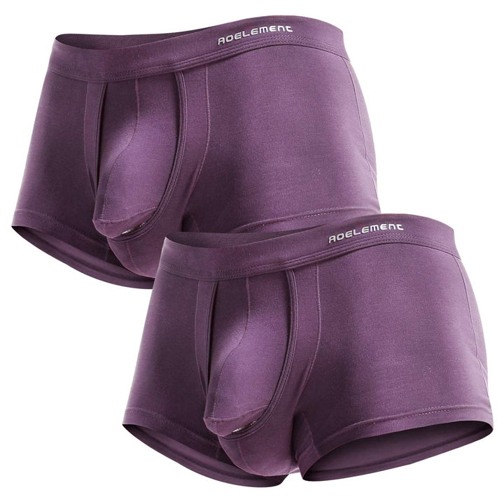 Ouruikia Herren Unterwäsche Modal Boxershorts Leichte Turnks Tagless Unterhose mit separater Tasche