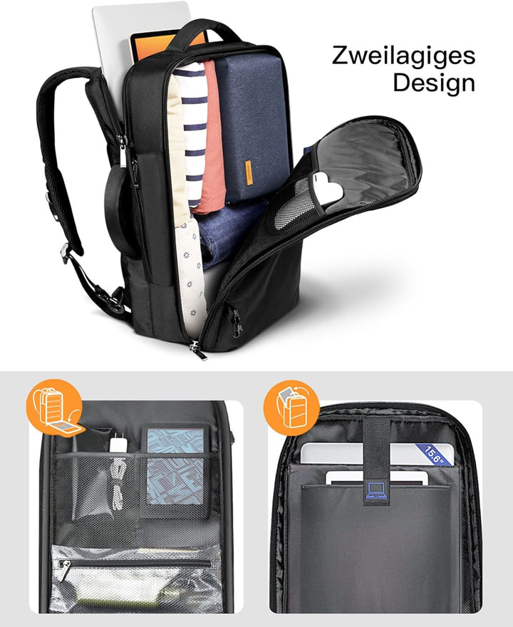 Inateck 40L Supergrosser Handgepäck Reiserucksack Laptop Rucksack für 15,6-17 Zoll Notebooks, Flug G