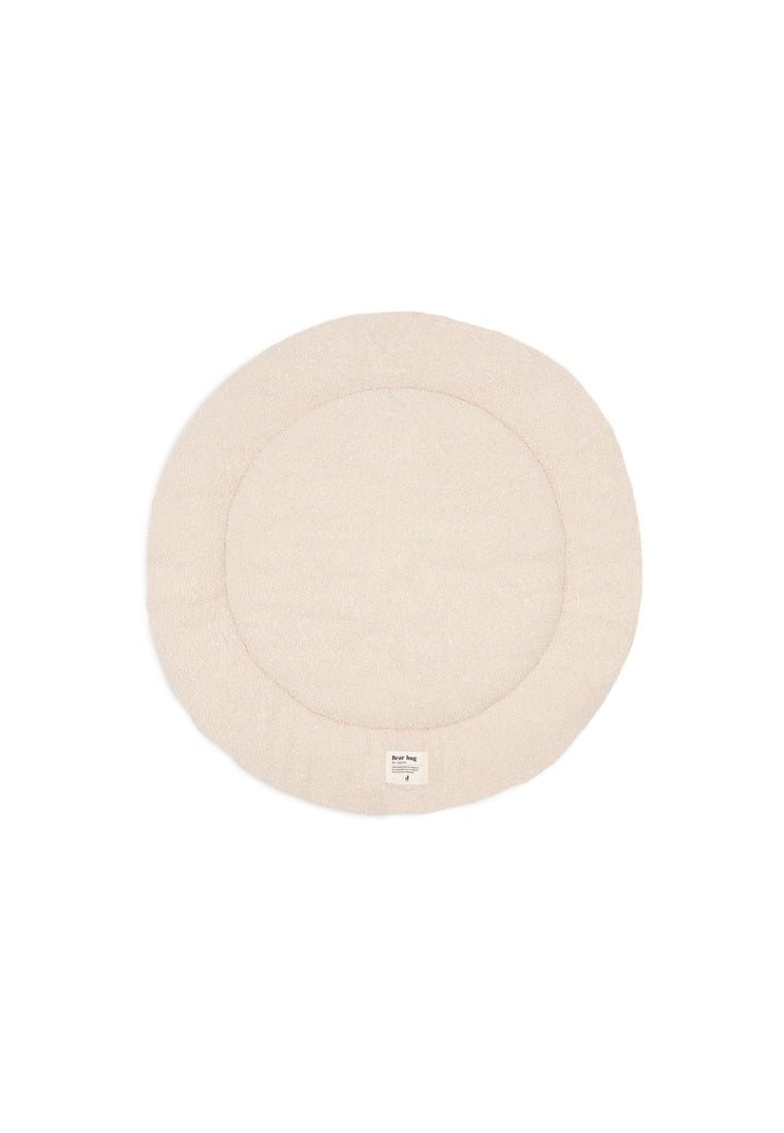 Jollein Krabbeldecke für Baby - Boucle, Naturel - Laufgittereinlage - Ø 95cm - Spieldecke Baby - Cre