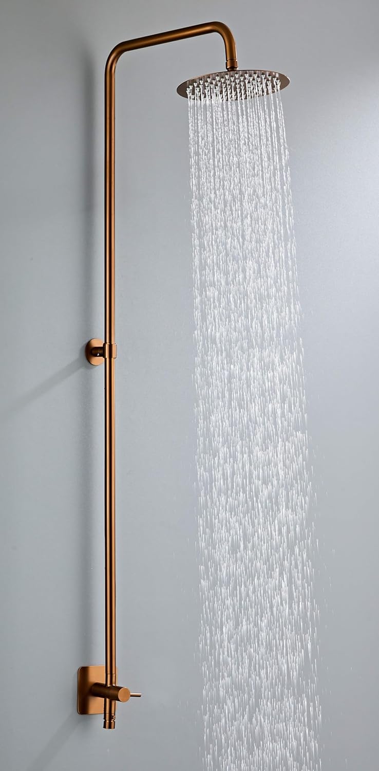 Gartendusche aus Edelstahl | Aussendusche mit Regendusche | Handbrause mit Anti-Kalk-Funktion | Kalt