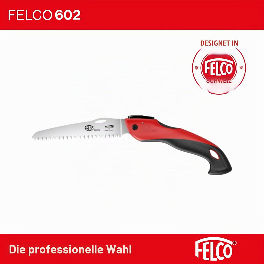 FELCO Baumsäge 602 (klappbare Säge, Klingenlänge 16 cm, mit ziehendem Schnitt, Holzsäge, für Weinbau