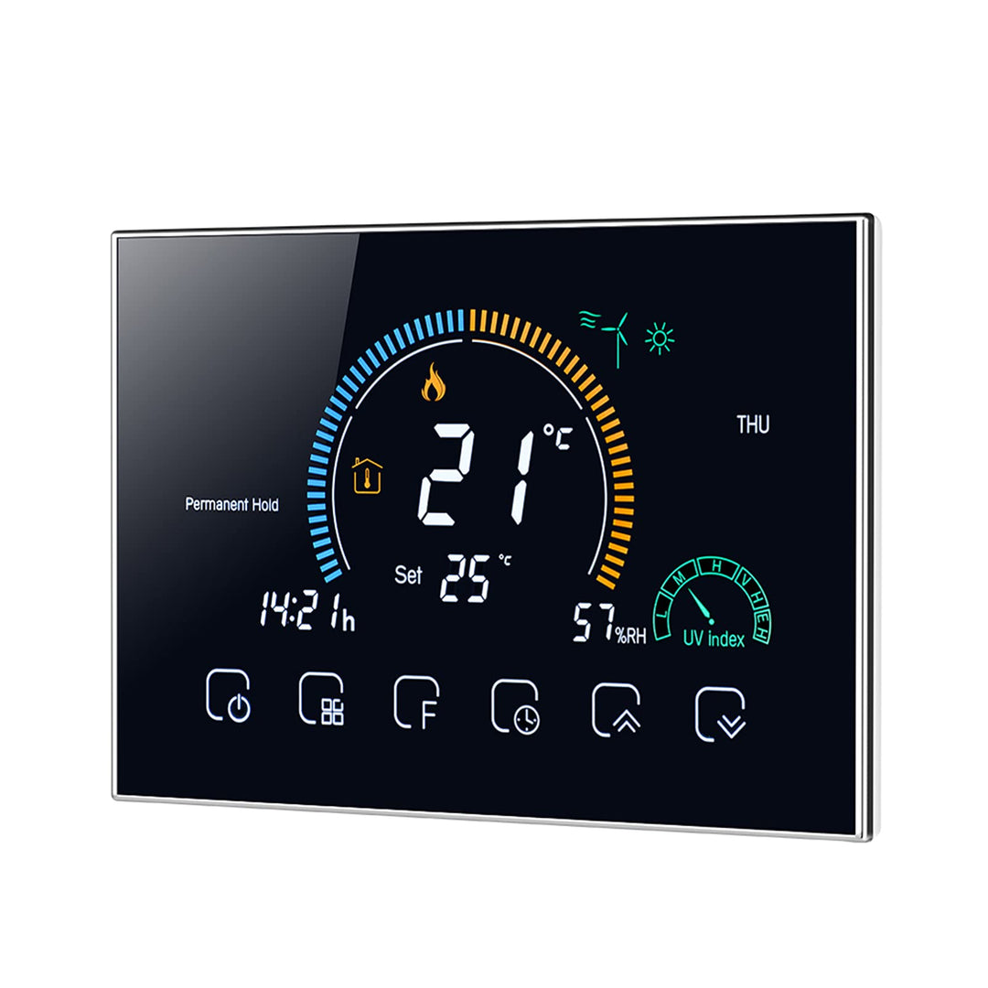 Irishom WiFi Raumthermostat für Gaskessel Thermostat mit 4,8 Zoll LCD-Bildschirm 5+1+1 Programmierba