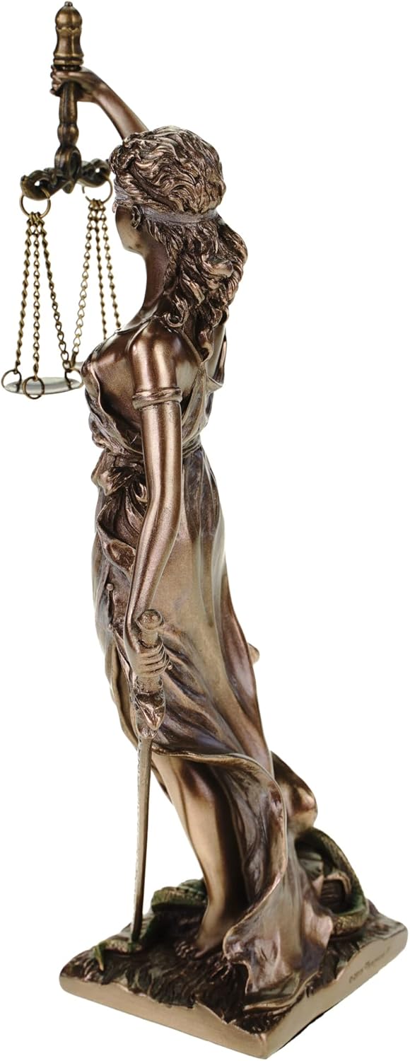 Veronese Justitia Göttin der Gerechtigkeit Bronziert Figur 21cm Poly