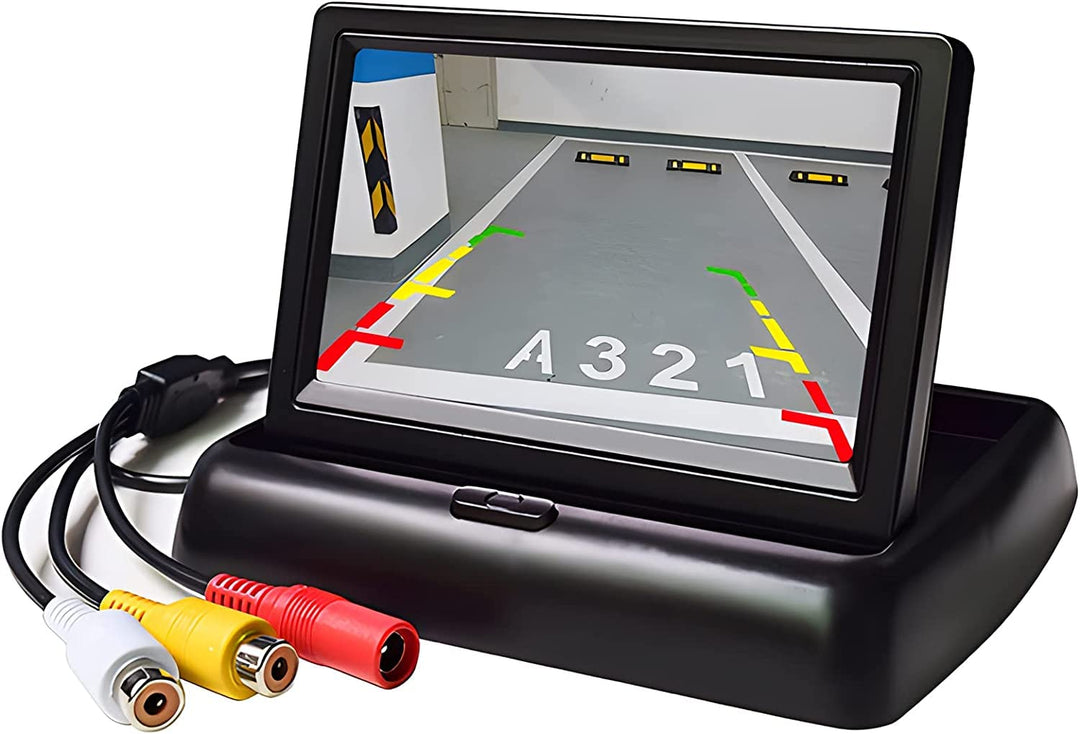 OBEST 4,3 Zoll TFT LCD Auto Farbe Rückfahrkamera Monitor, Faltbar Mit V1/V2 Video-Eingang, DC12V-24V