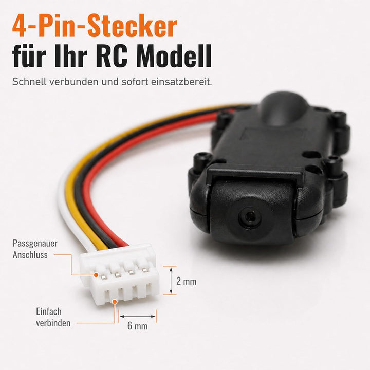 Universal POV Kamera, FPV Cam für viele RC Modelle u. a. für ferngesteuerte Helikopter, Drohnen, Qua