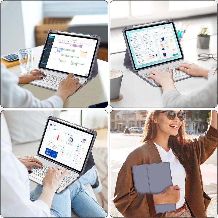 IVEOPPE Tastatur für iPad Air 11” M4 2026/M3 2025/M2 2024, Schutzhülle mit Stifthalter, Hülle mit Bl