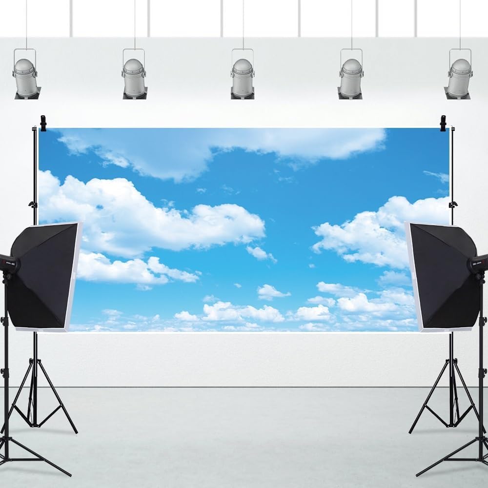 Renaiss 6x3m Himmel Fotografie Hintergrund Blauer Himmel weisse Wolke Hintergrund gross Vinyl Hinter
