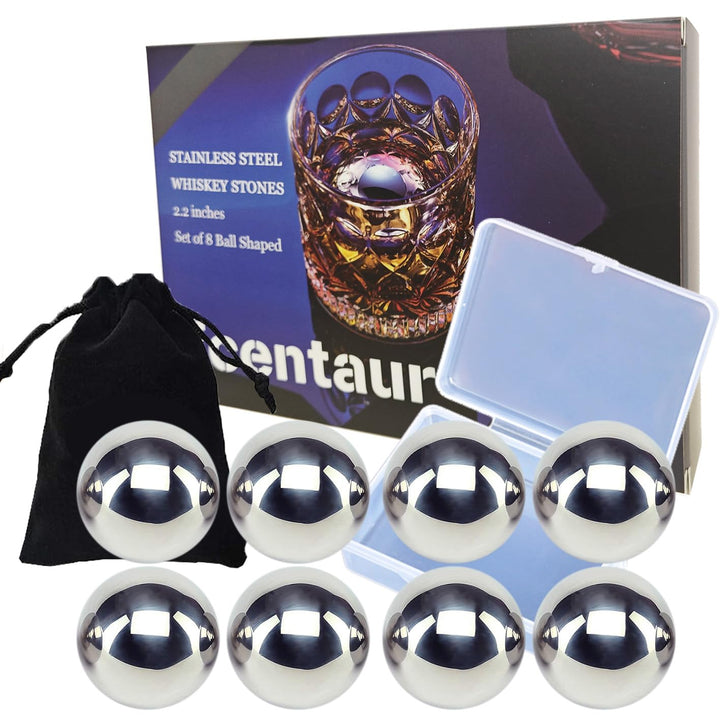 Whisky Steine Edelstahl Eiswürfel Ball Set-8 Wiederverwendbare Kühlsteine Geschenkset Ice Whiskey St