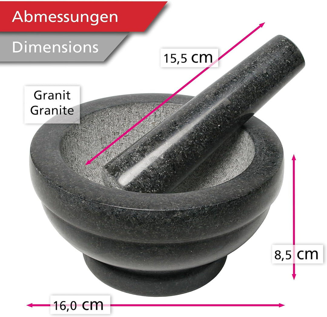 wenco 555876 Mörser, Steingut, grau