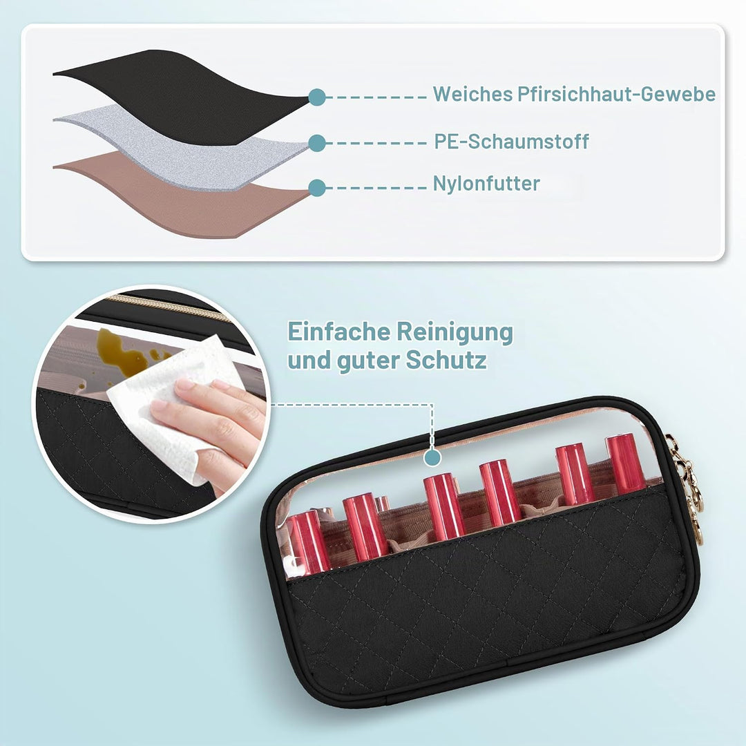 Yarwo Nagellack Organizer Tasche für 12 Flaschen, Kleine Nagellack Aufbewahrung mit Sichtfenster, Tr